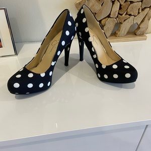 Jessica Simpson Polka Dot Heels Sz 8